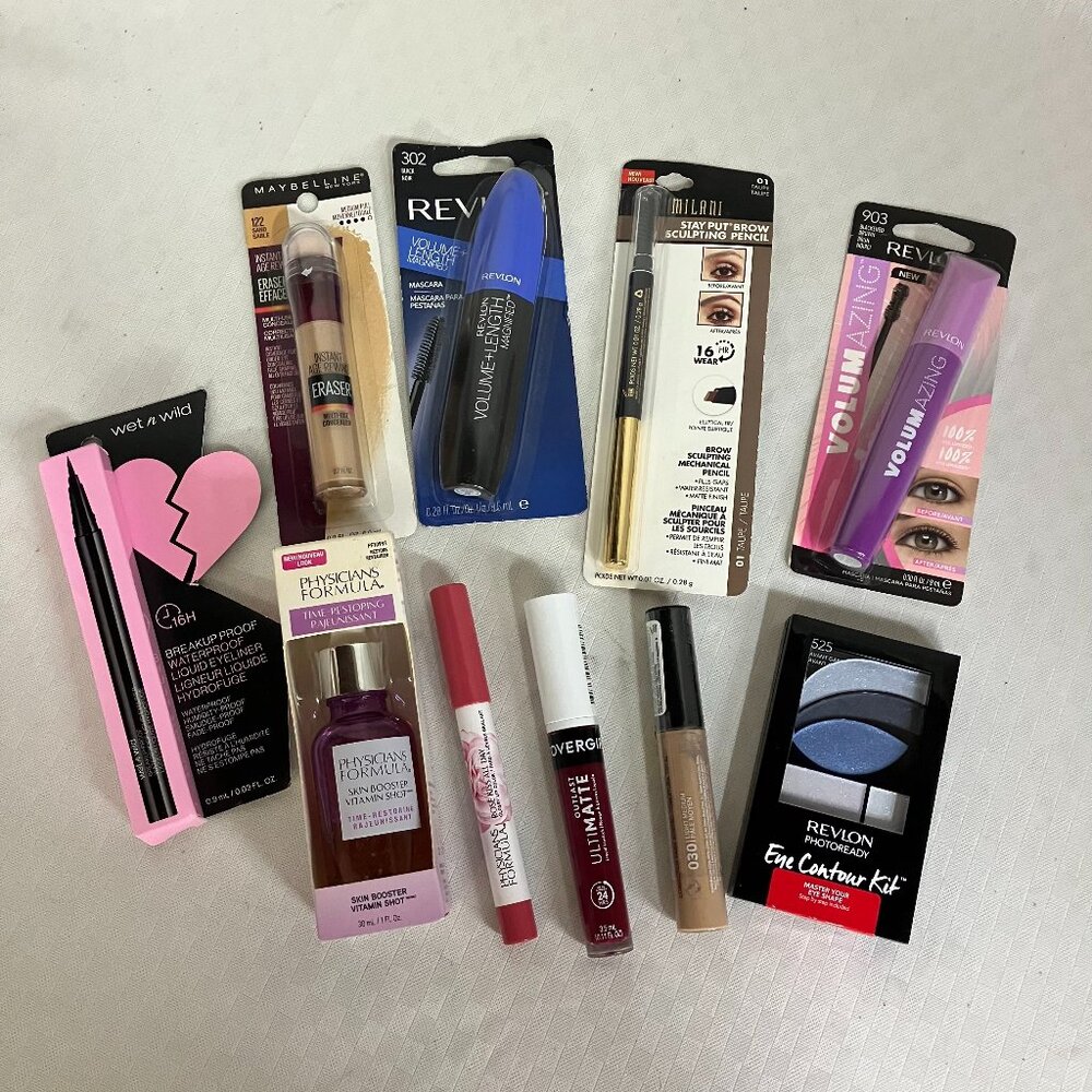 Lot of 10 Drugstore Makeup Items Revlon Mascara Maybelline L'Oréal New Sealed